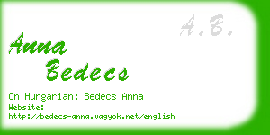 anna bedecs business card